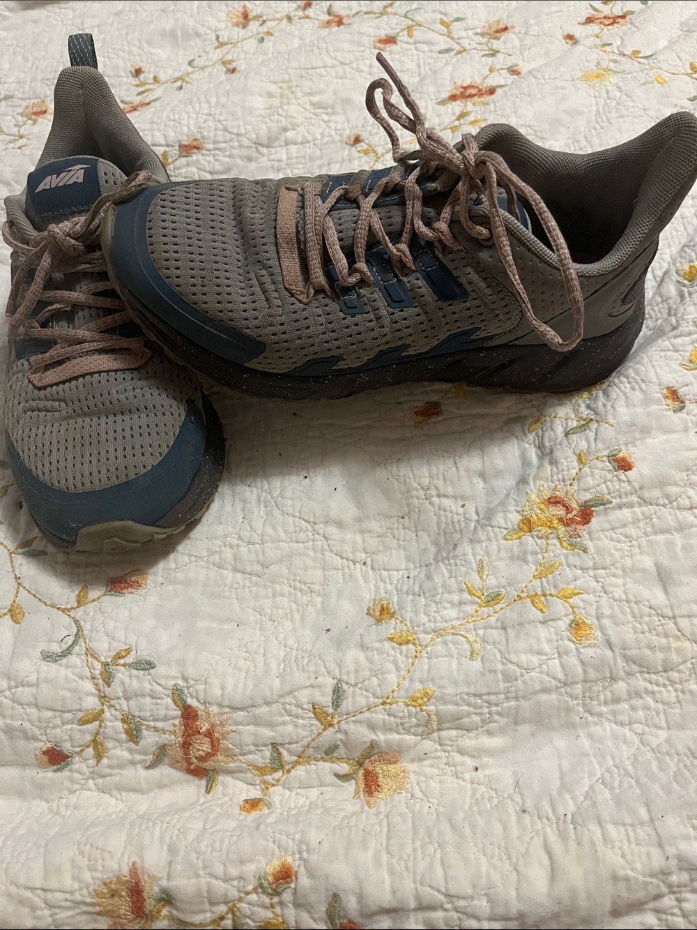 Avia Olive Gray and Dusty Pink Women’s Athletic Shoes